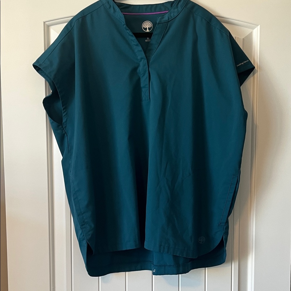 Healing Hands Teal Blouse
